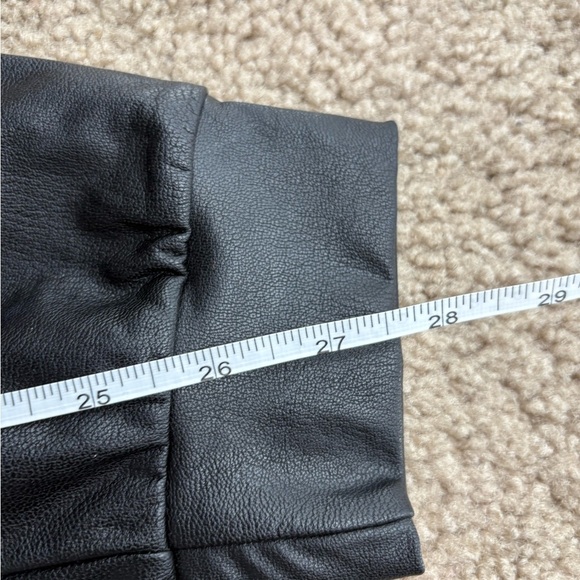 Commando Black Faux Leather Jogger Pants Relaxed Fit Stretch Taper Leg small - Picture 11 of 14